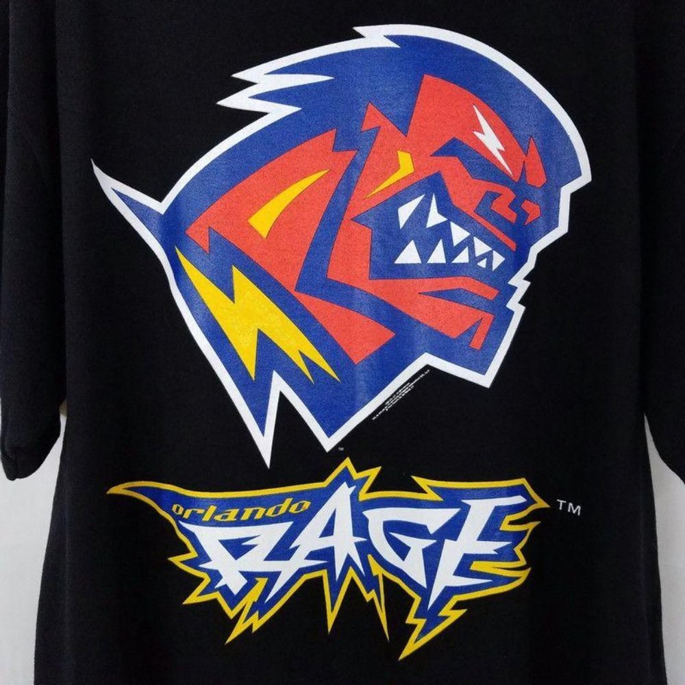 Orlando Rage XFL TShirt Mens XL Vintage 2000 Black